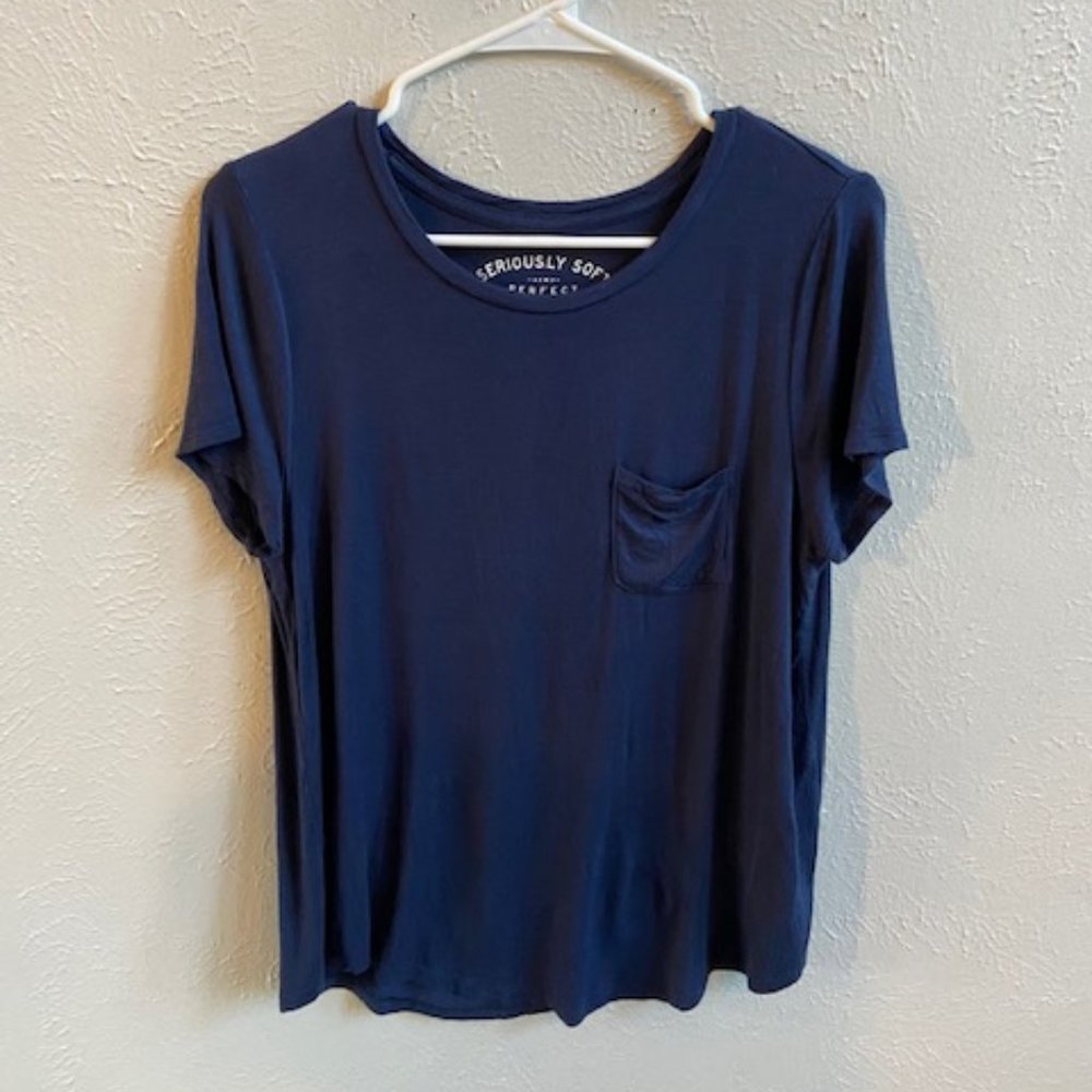 Dark Blue Shirt with Front Pocket